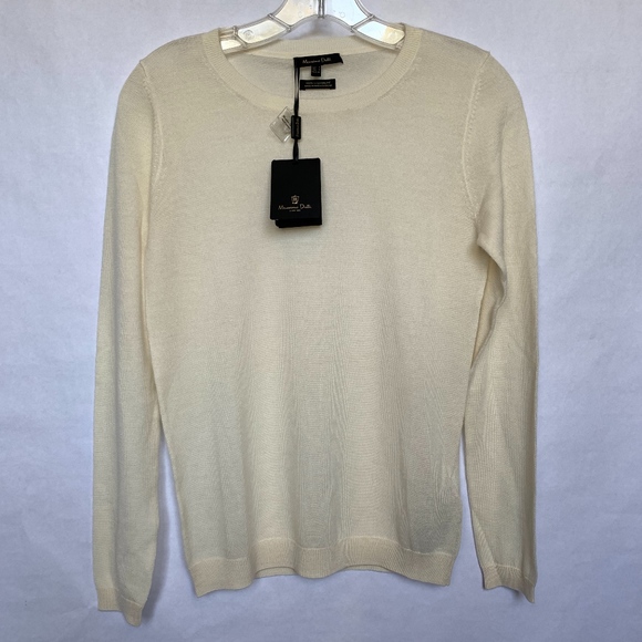 Massimo Dutti Cream Crewneck 100% Cashmere Sweater - Picture 2 of 8